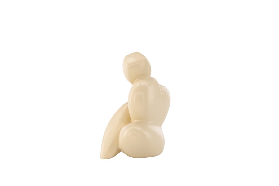 VENTURE DESIGN Floda-Skulptur – hellgelbes Steingut (11 x 9 x 14 H)