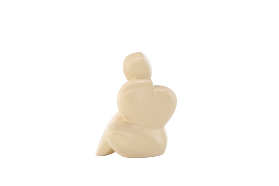 VENTURE DESIGN Floda-Skulptur – hellgelbes Steingut (11 x 9 x 14 H)