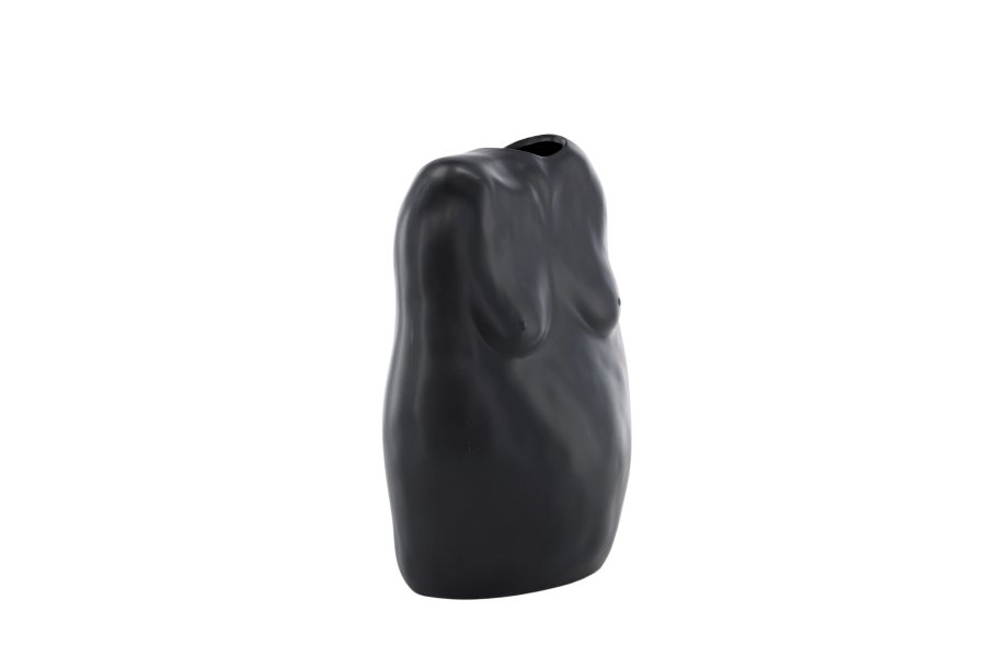 VENTURE DESIGN Romie vase - svart steinty (24x14x28H)