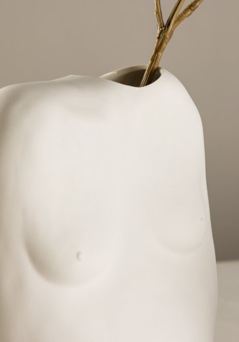 VENTURE DESIGN Romie vase - off-white steinty (24x14x28H)