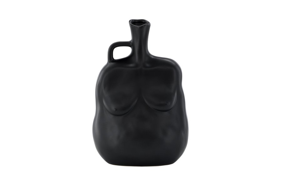 VENTURE DESIGN Conta vase - matt svart steinty (17x10x25H)