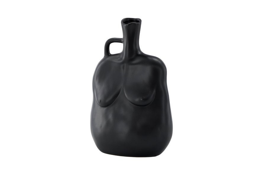 VENTURE DESIGN Conta vase - matt svart steinty (17x10x25H)