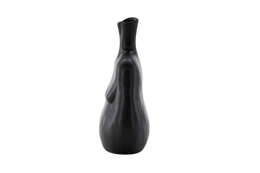 VENTURE DESIGN Conta vase - matt svart steinty (17x10x25H)