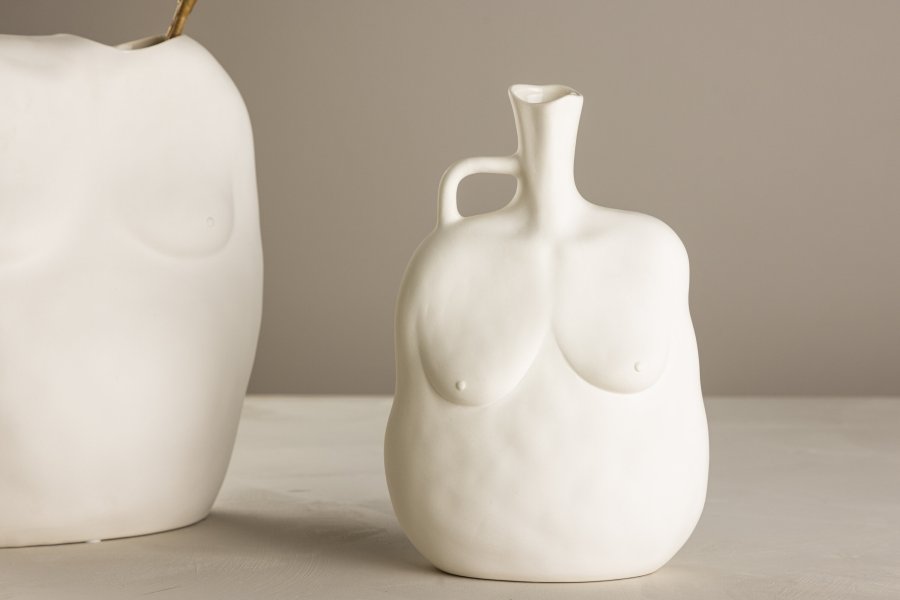 VENTURE DESIGN Conta vase - off-white steinty (17x10x25H)