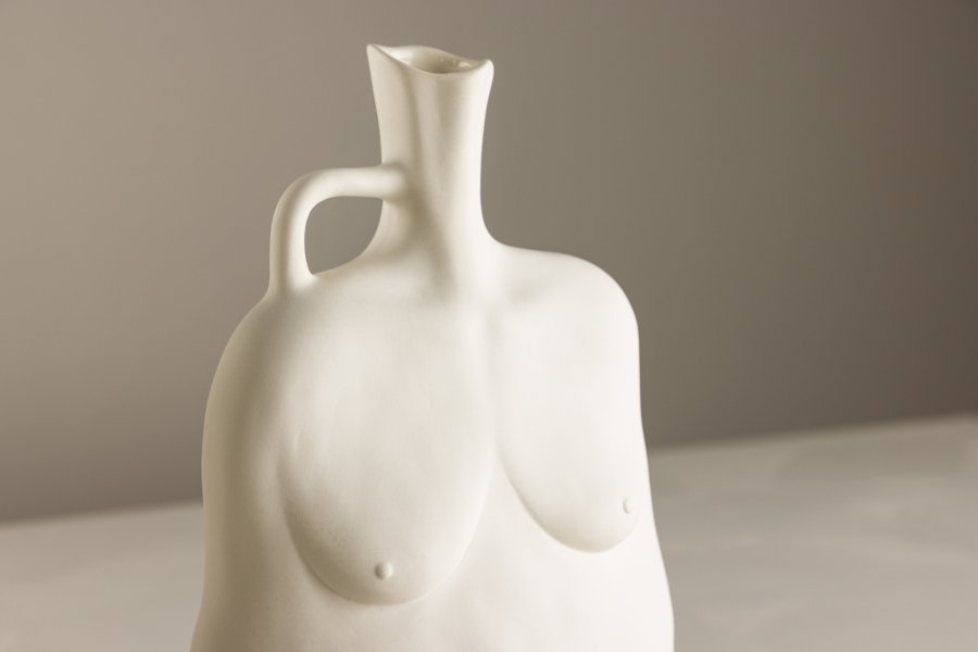 VENTURE DESIGN Conta vase - off-white steinty (17x10x25H)