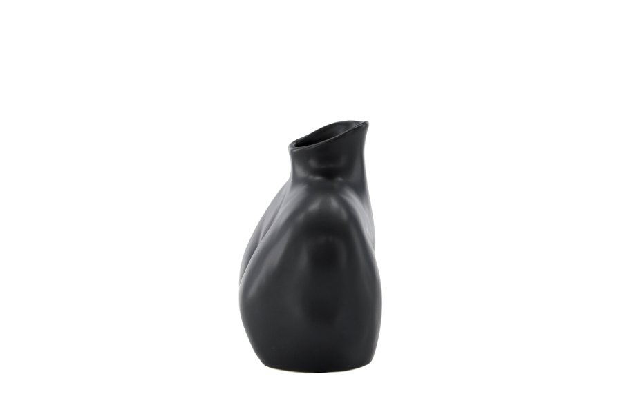 VENTURE DESIGN Harvey Vase – mattschwarzes Steingut (17 x 10 x 15 H)