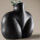 VENTURE DESIGN Harvey Vase – mattschwarzes Steingut (17 x 10 x 15 H)