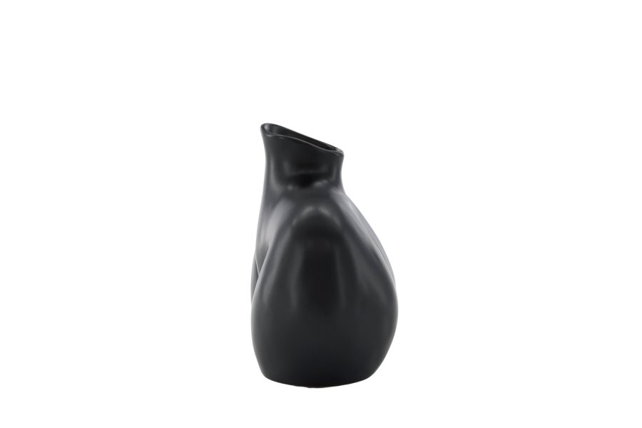 VENTURE DESIGN Harvey Vase – mattschwarzes Steingut (17 x 10 x 15 H)
