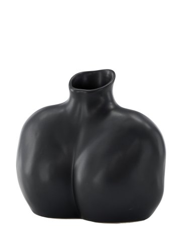 VENTURE DESIGN Harvey Vase – mattschwarzes Steingut (17 x 10 x 15 H)