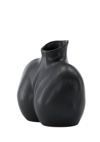 VENTURE DESIGN Harvey Vase – mattschwarzes Steingut (17 x 10 x 15 H)