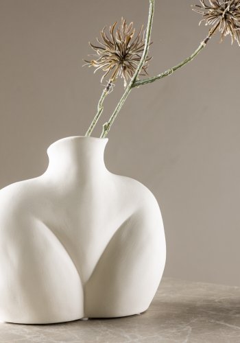 VENTURE DESIGN Harvey Vase – cremefarbenes Steingut (17 x 10 x 15 H)