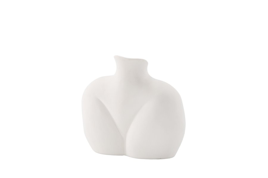 VENTURE DESIGN Harvey Vase – cremefarbenes Steingut (17 x 10 x 15 H)