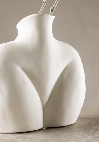 VENTURE DESIGN Harvey Vase – cremefarbenes Steingut (17 x 10 x 15 H)