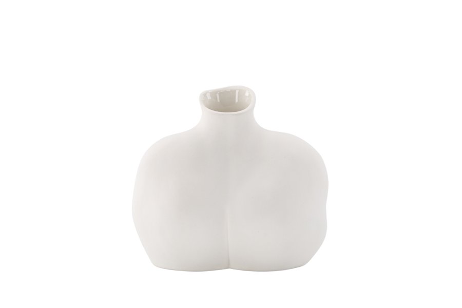 VENTURE DESIGN Harvey Vase – cremefarbenes Steingut (17 x 10 x 15 H)