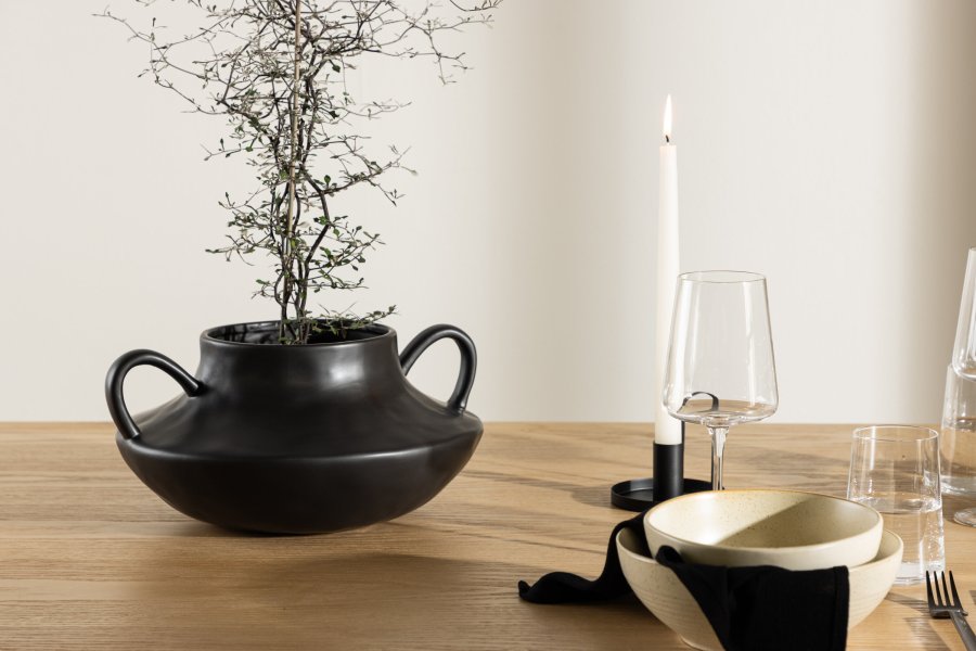 VENTURE DESIGN Holda potte - mat sort stentj (31x29x15H)