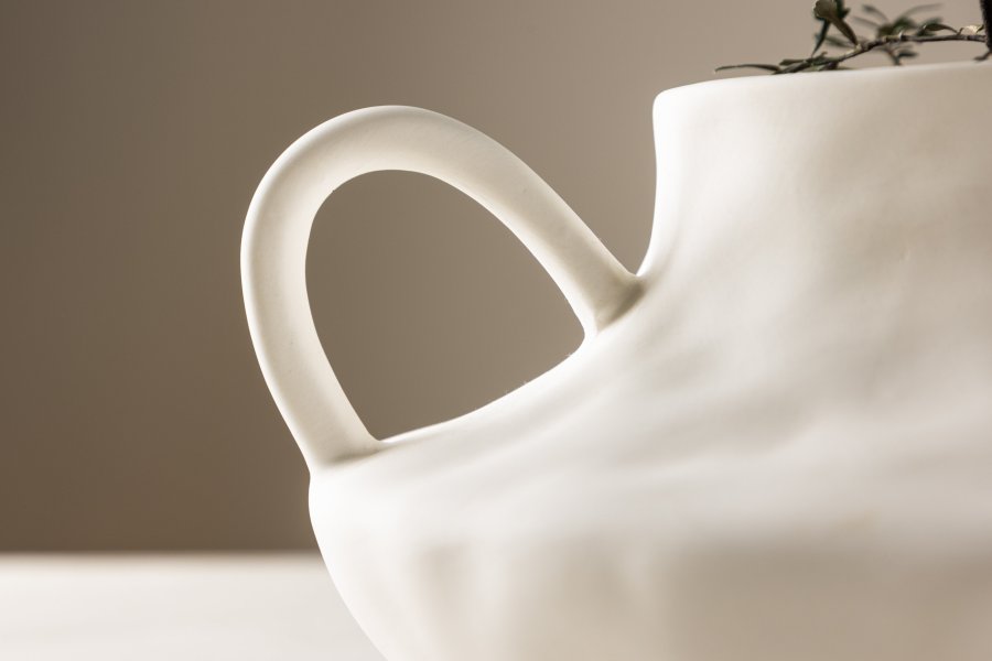 VENTURE DESIGN Holda potte - offwhite stentj (31x29x15H)