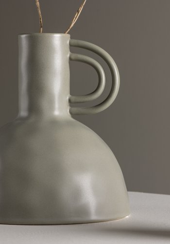 VENTURE DESIGN Vivi vas med handtag - mörkgr stengods (24x24x25H)