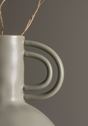 VENTURE DESIGN Vivi vas med handtag - mörkgr stengods (24x24x25H)