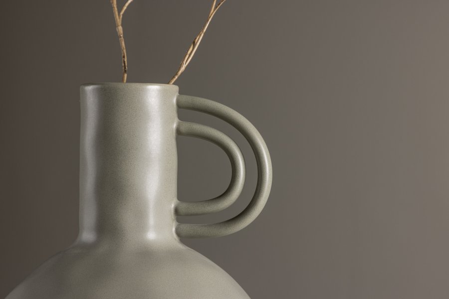 VENTURE DESIGN Vivi vas med handtag - mörkgr stengods (24x24x25H)