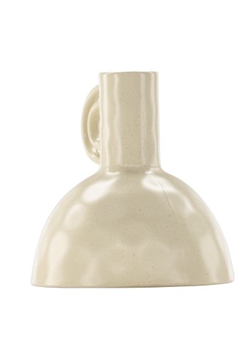 VENTURE DESIGN Vivi vas, w. hank - beige/svarta prickar stengods (24x24x25H)