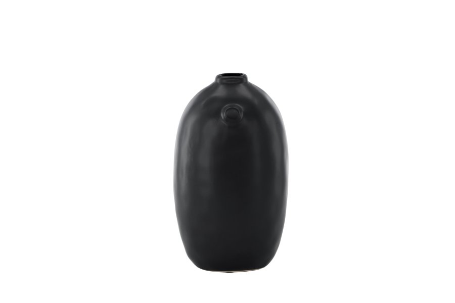 VENTURE DESIGN Madi vase, rund svart steinty (17x17x28H)