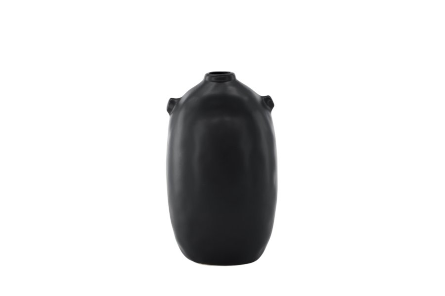 VENTURE DESIGN Madi vase, rund svart steinty (17x17x28H)