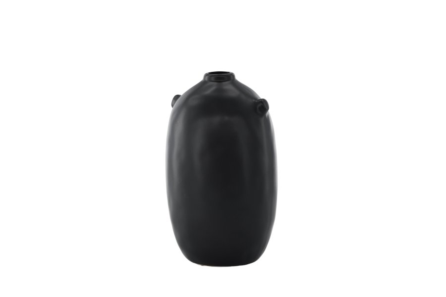 VENTURE DESIGN Madi vase, rund svart steinty (17x17x28H)