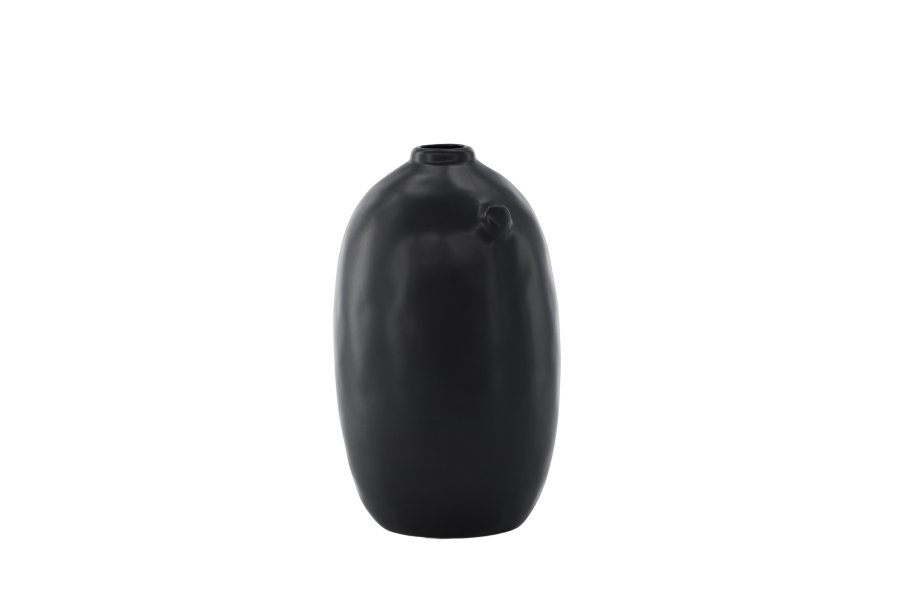 VENTURE DESIGN Madi vase, rund svart steinty (17x17x28H)