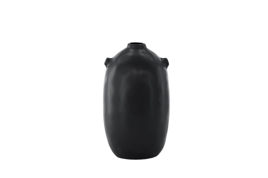 VENTURE DESIGN Madi vase, rund svart steinty (17x17x28H)