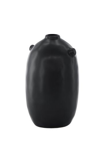 VENTURE DESIGN Madi vase, rund svart steinty (17x17x28H)