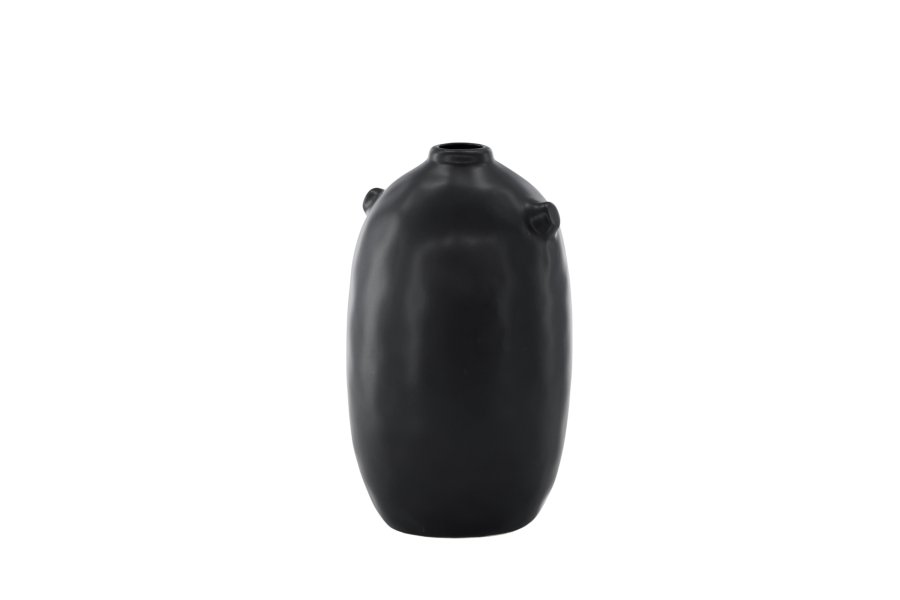 VENTURE DESIGN Madi vase, rund svart steinty (17x17x28H)