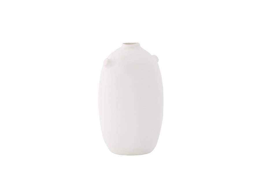 VENTURE DESIGN Madi vase, rund - off-white steinty (17x17x28H)