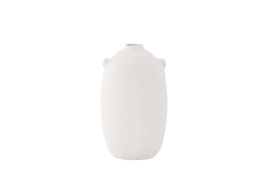 VENTURE DESIGN Madi vase, rund - off-white steinty (17x17x28H)