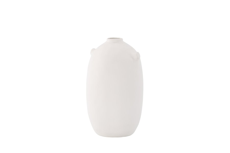 VENTURE DESIGN Madi vase, rund - off-white steinty (17x17x28H)