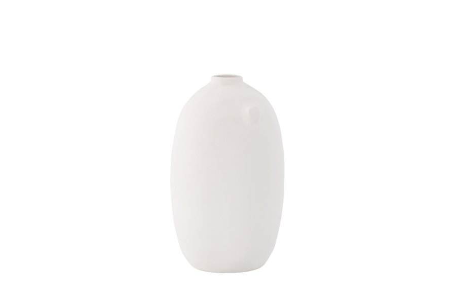 VENTURE DESIGN Madi vase, rund - off-white steinty (17x17x28H)