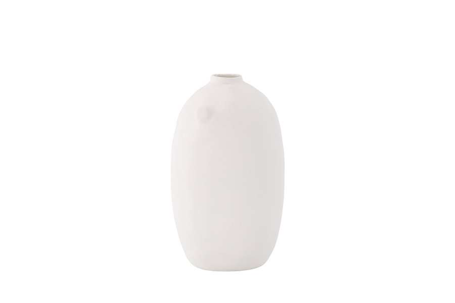 VENTURE DESIGN Madi vase, rund - off-white steinty (17x17x28H)