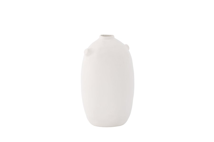 VENTURE DESIGN Madi vase, rund - off-white steinty (17x17x28H)