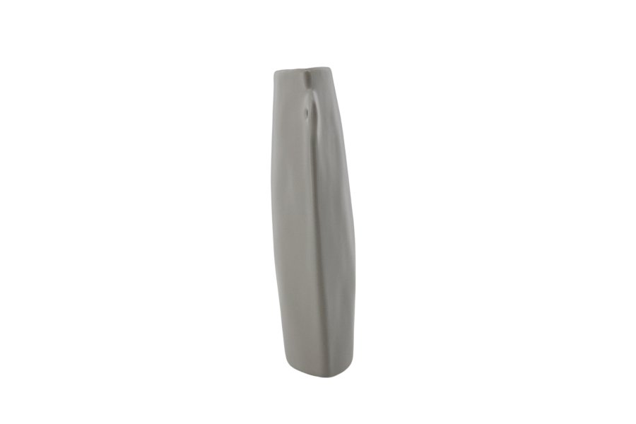 VENTURE DESIGN Vase, m. 2 hndtak - mrkegr steinty (14x5x21H)