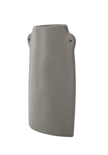 VENTURE DESIGN Vase, m. 2 hndtak - mrkegr steinty (14x5x21H)