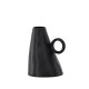VENTURE DESIGN Ovy vase, m. 1 hndtak - matt svart steinty (14x13x17H)