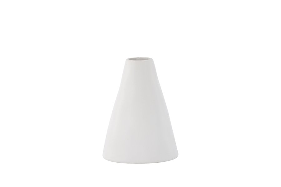 VENTURE DESIGN Ovy vase, m. 1 hndtak - hvitt steinty (14x13x17H)