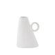 VENTURE DESIGN Ovy vase, m. 1 hndtak - hvitt steinty (14x13x17H)