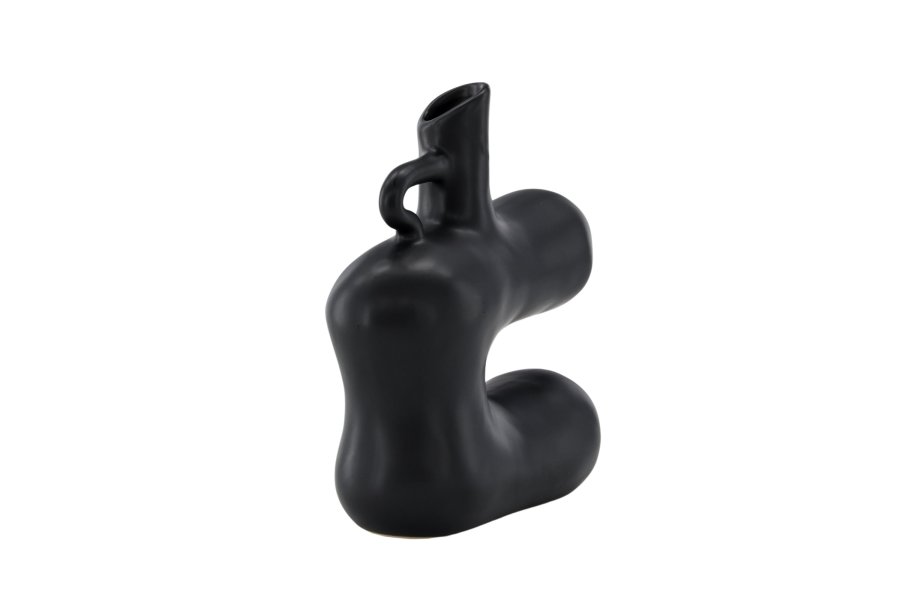 VENTURE DESIGN Dity vase - matt svart steinty (18x7x19H)