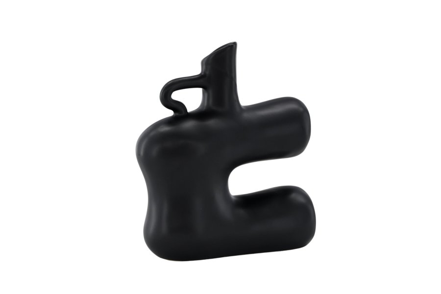 VENTURE DESIGN Dity vase - matt svart steinty (18x7x19H)