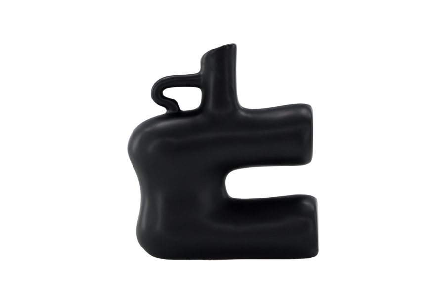 VENTURE DESIGN Dity vase - matt svart steinty (18x7x19H)