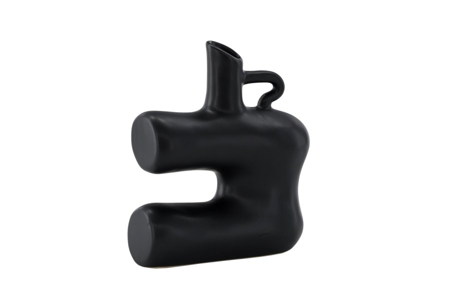 VENTURE DESIGN Dity vase - matt svart steinty (18x7x19H)