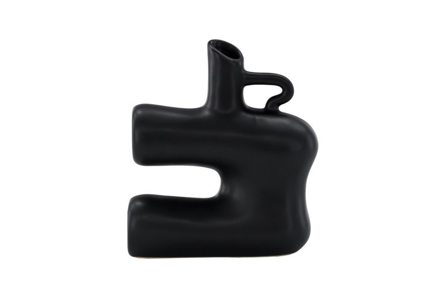 VENTURE DESIGN Dity vase - matt svart steinty (18x7x19H)