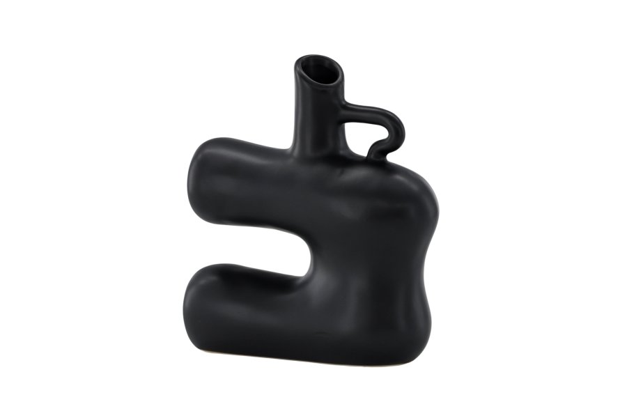 VENTURE DESIGN Dity vase - matt svart steinty (18x7x19H)