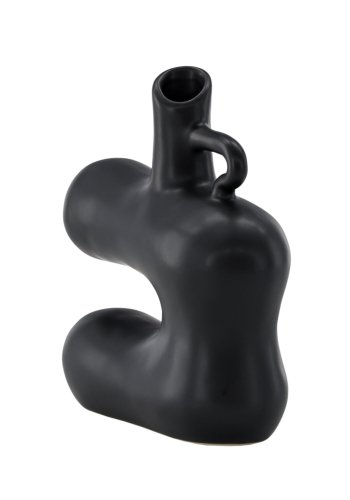 VENTURE DESIGN Dity vase - matt svart steinty (18x7x19H)