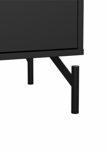 TVILUM Dana dobbeltkommode med 6 skuffer, mat sort, 138,7 x 39,8 x 76,6 cm